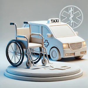 介護タクシーと車椅子