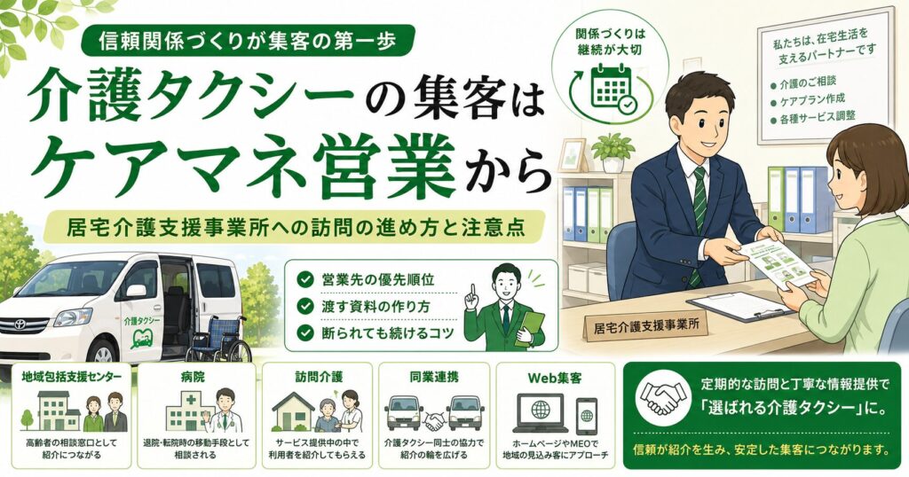 介護タクシーの営業とケアマネ