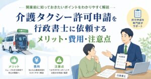 介護タクシー許可申請を行政書士に依頼するメリットや費用、注意点をわかりやすく解説