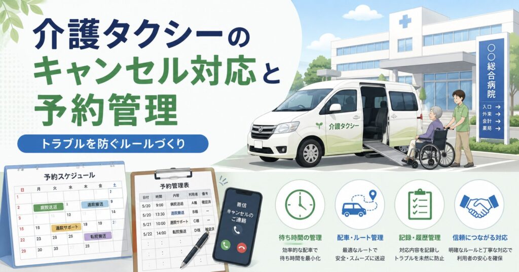 介護タクシーのキャンセル対応と予約管理でトラブルを防ぐルールづくりを解説